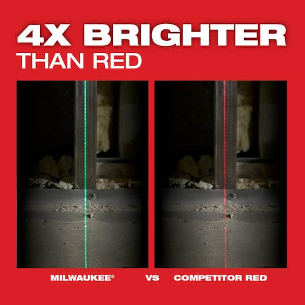 Green 100 ft. Cross Line and Plumb Points Rechargeable Laser Level with REDLITHIUM Lithium-Ion USB Battery and Charger