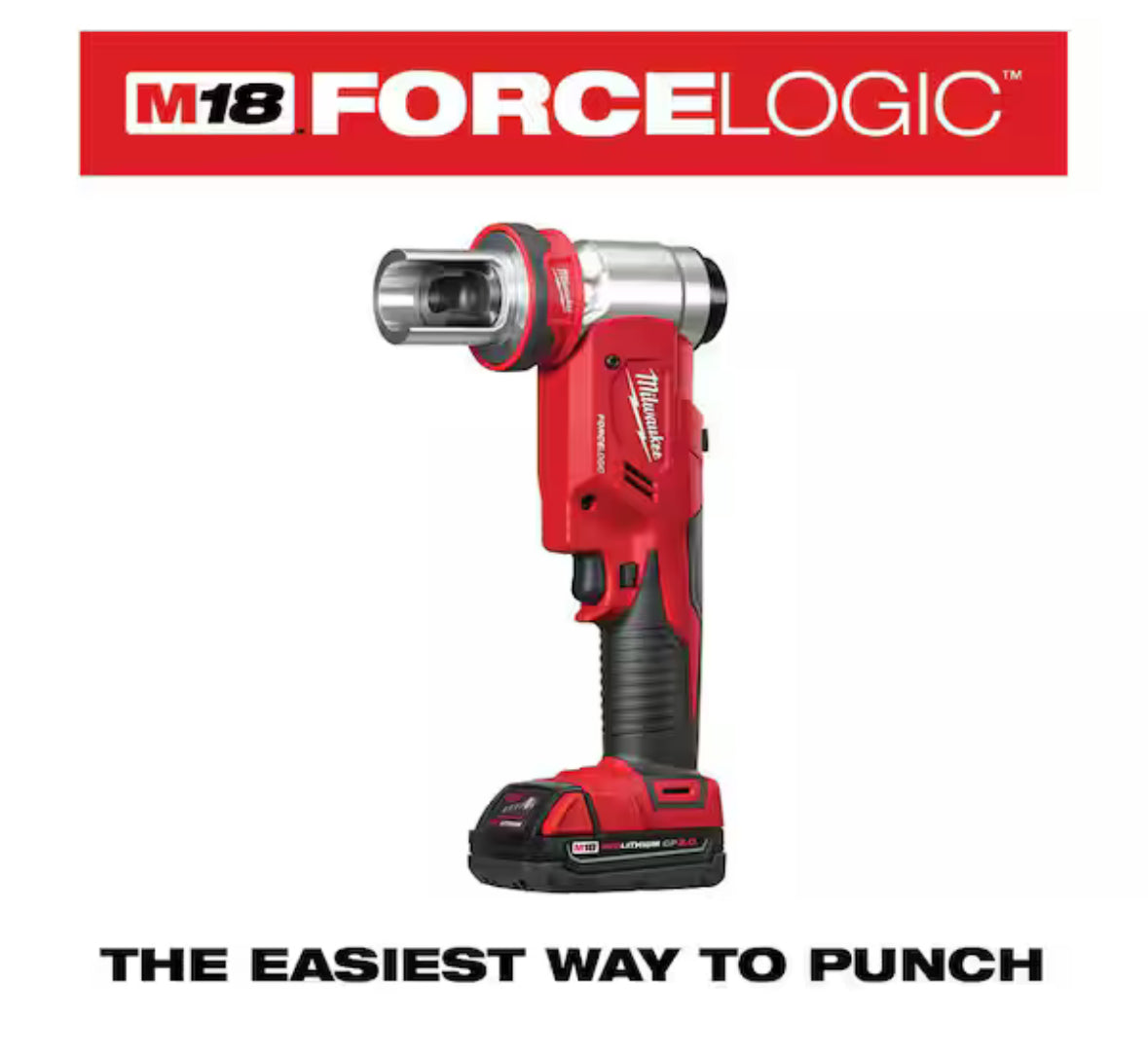 M18 18V Lithium-Ion 1/2 in. to 4 in. Force Logic 6-Ton Cordless Knockout Tool Kit with Die Set, One 2.0Ah Batteries