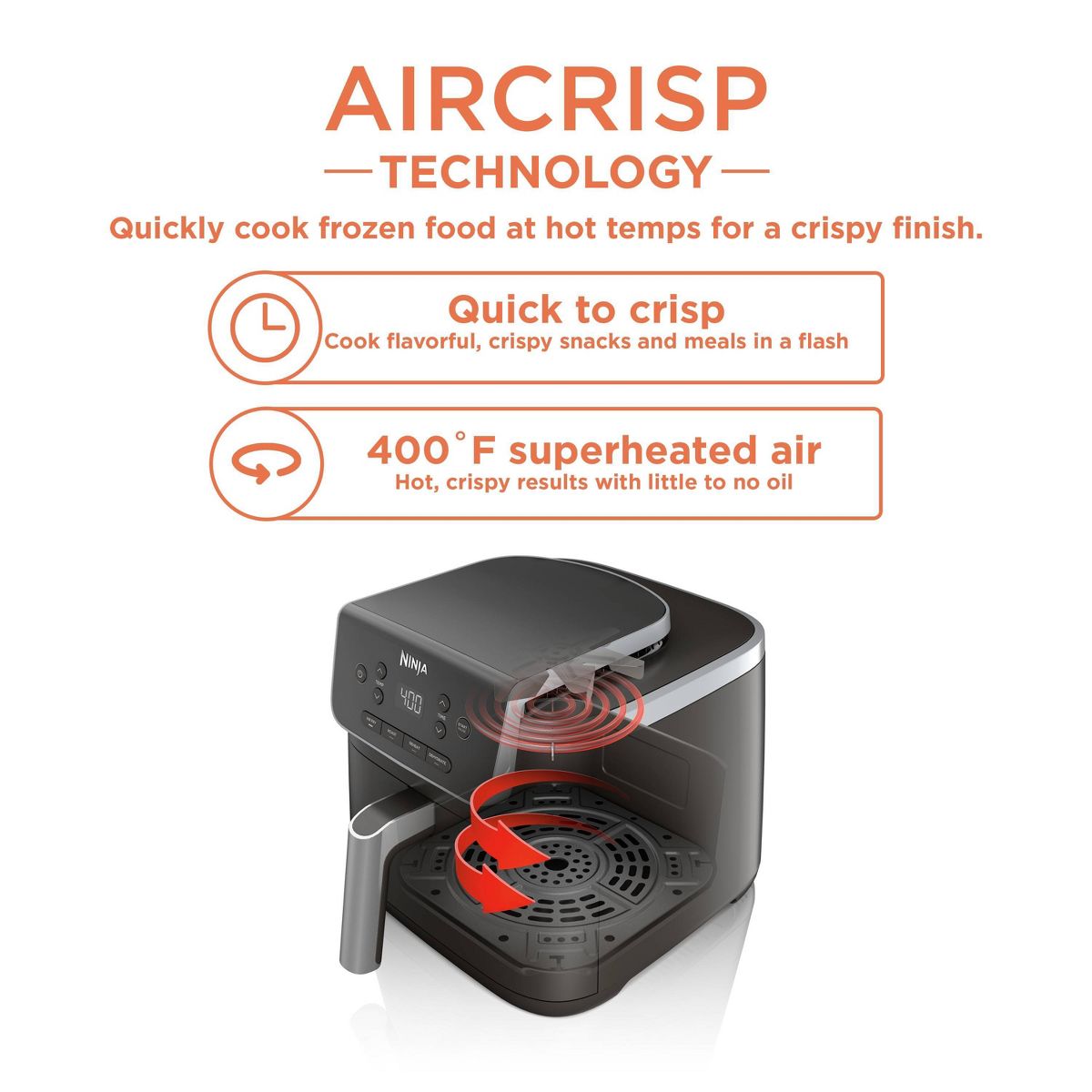 Ninja Air Fryer Pro 4-in-1 - AF141: 5-Quart, 1750W, Dishwasher-Safe Parts, Gray, Metal & Plastic
