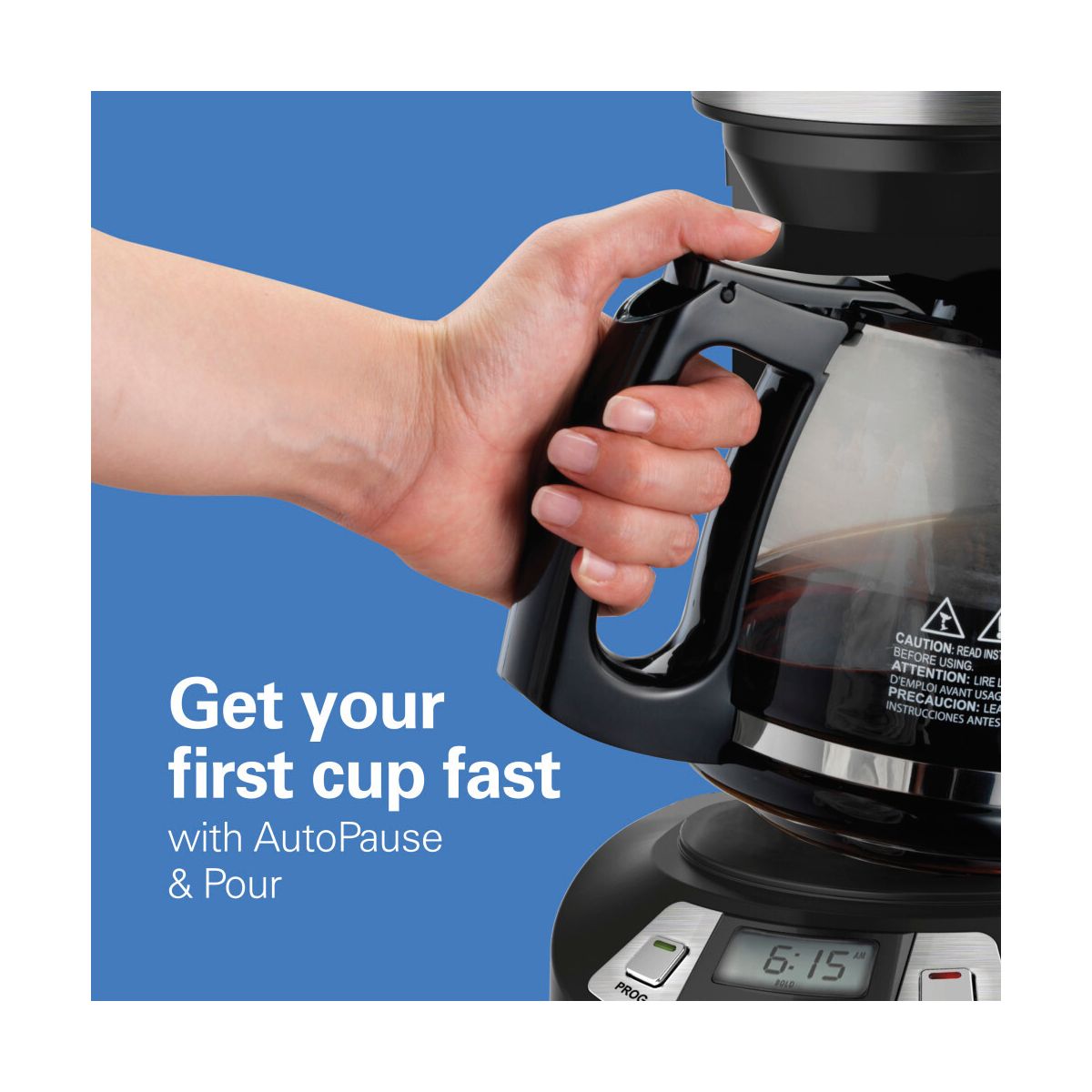 Hamilton Beach 12 Cup Programmable Coffee Maker - Black - 46290: Drip Coffee Machine, Nonstick Hot Plate, Brew Pause