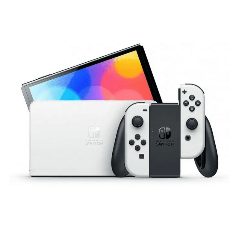 Nintendo Switch OLED Model with 64GB, White, Bundle (Imported Version ) Powever Bundle