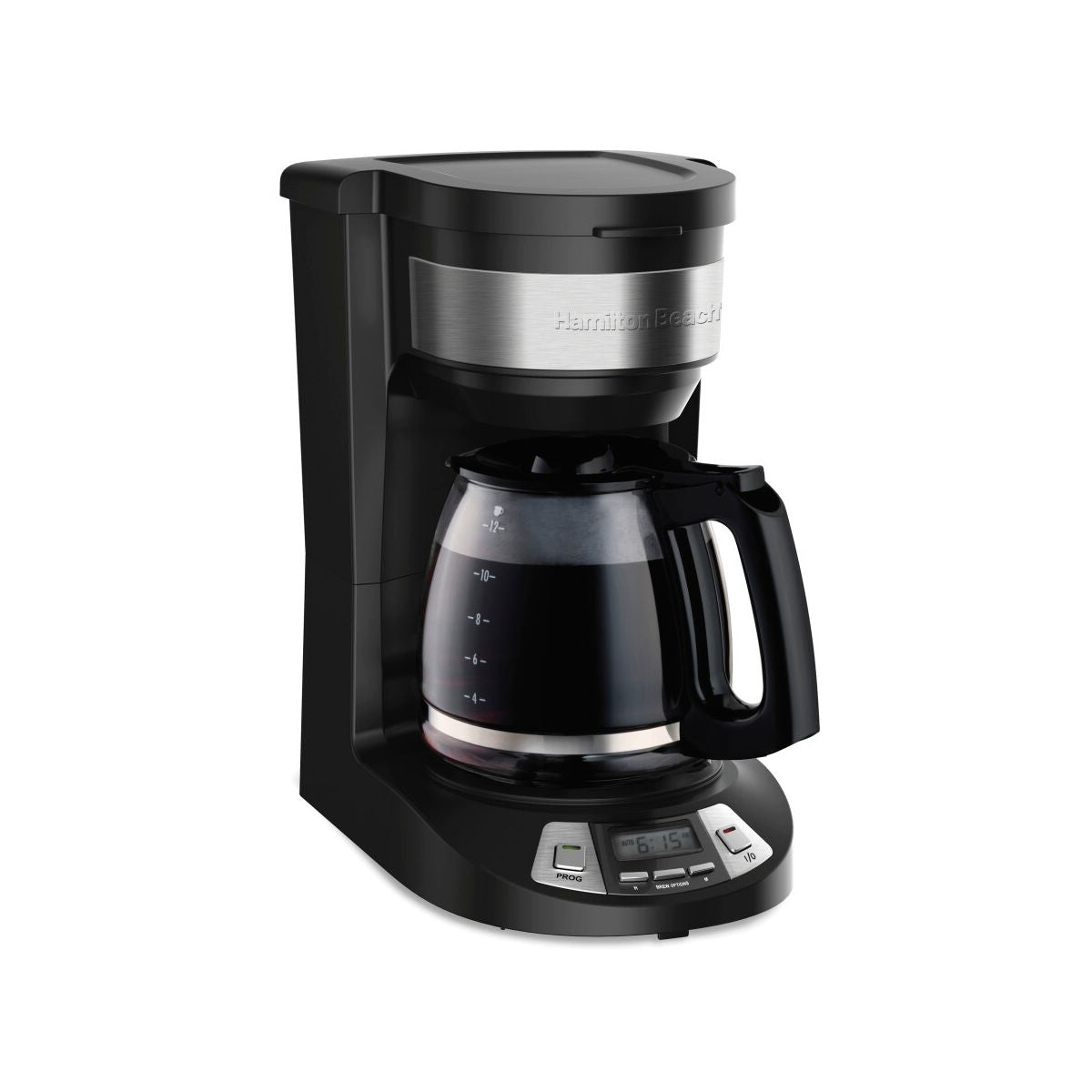 Hamilton Beach 12 Cup Programmable Coffee Maker - Black - 46290: Drip Coffee Machine, Nonstick Hot Plate, Brew Pause