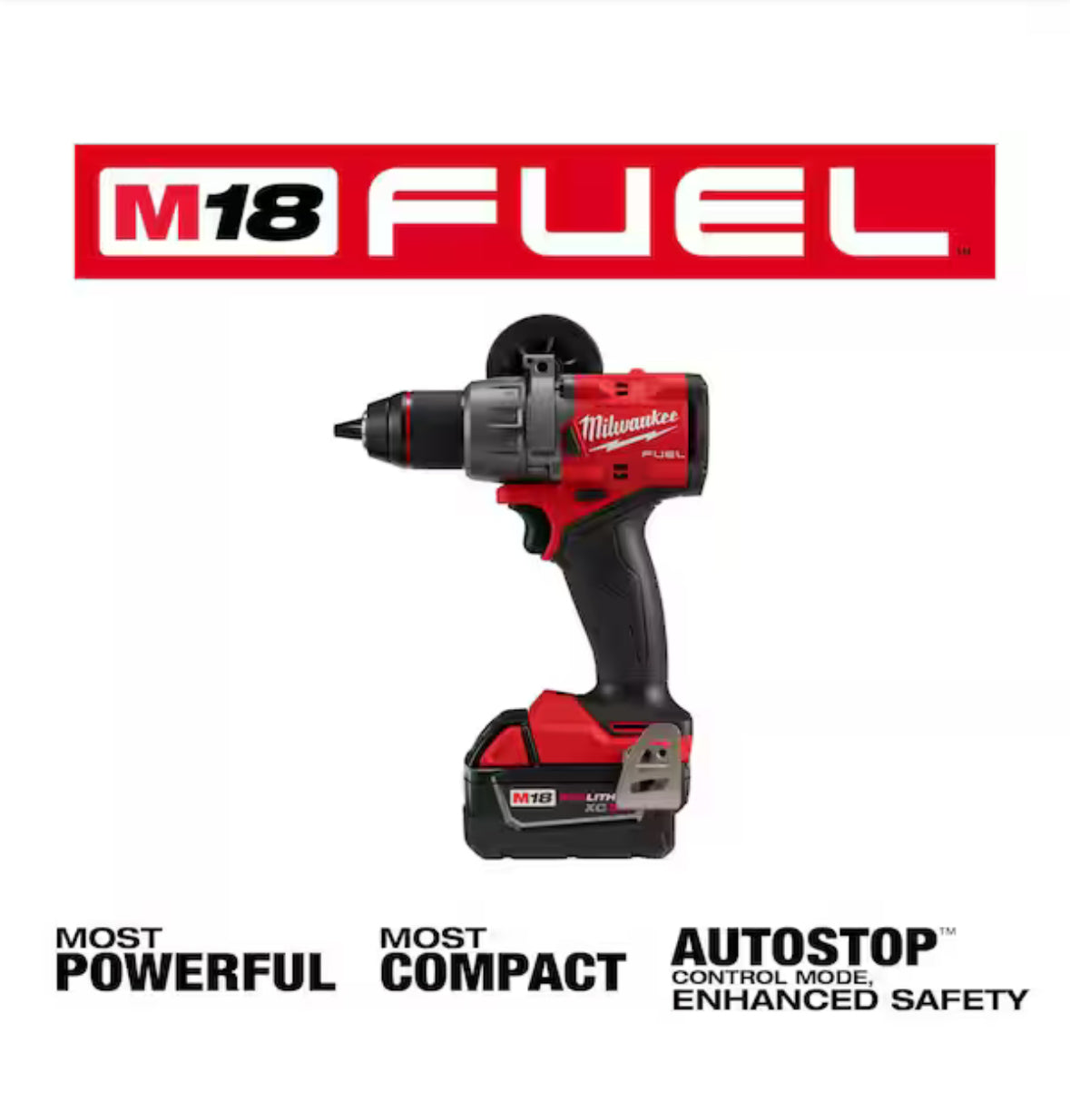 Kit de taladro/atornillador inalámbrico M18 FUEL de 18 V, iones de litio, sin escobillas, de 1/2 pulg. con 3 baterías de 5.0 Ah, cargador y estuche rígido