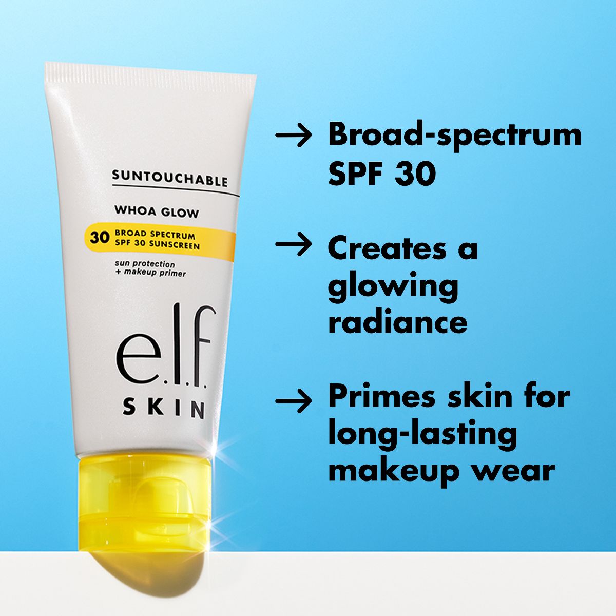 Protector solar y prebase Suntouchable Whoa Glow de elf SKIN - FPS 30 - 50 ml