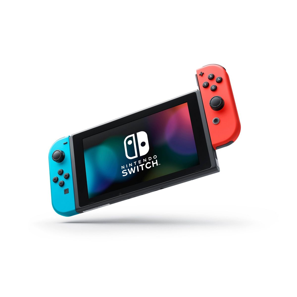 Nintendo Switch with Neon Blue and Neon Red Joy-Con