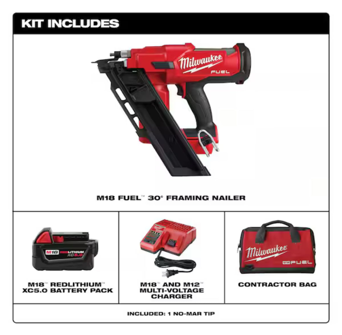 M18 FUEL 3-1/2 in. 18-Volt 30-Degree Lithium-Ion Brushless Cordless Framing Nailer