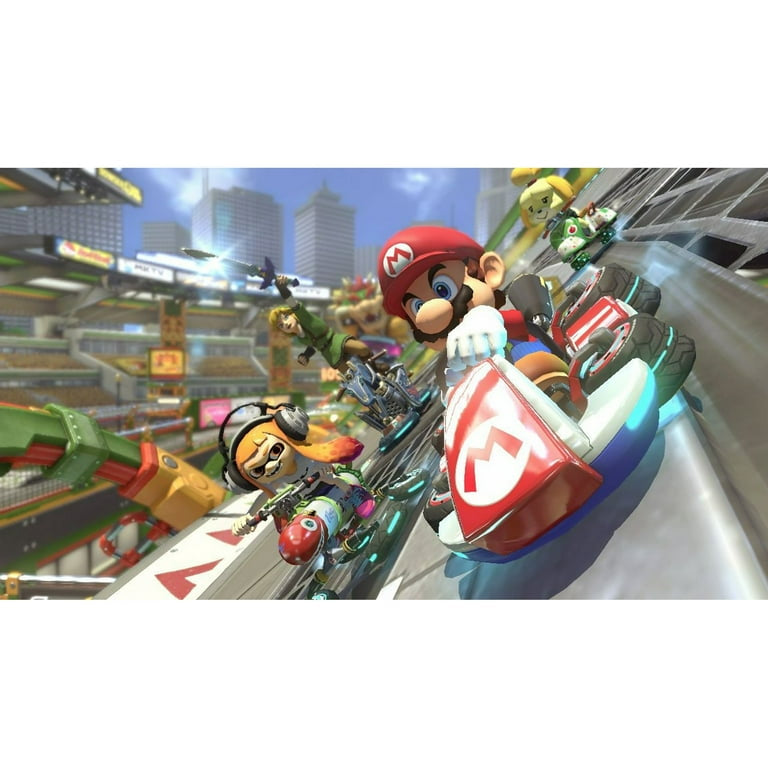 Nintendo Switch OLED White Edition + Mario Kart 8 Deluxe + Sentriq Screen Cleaning Cloth Bundle - Japan Import