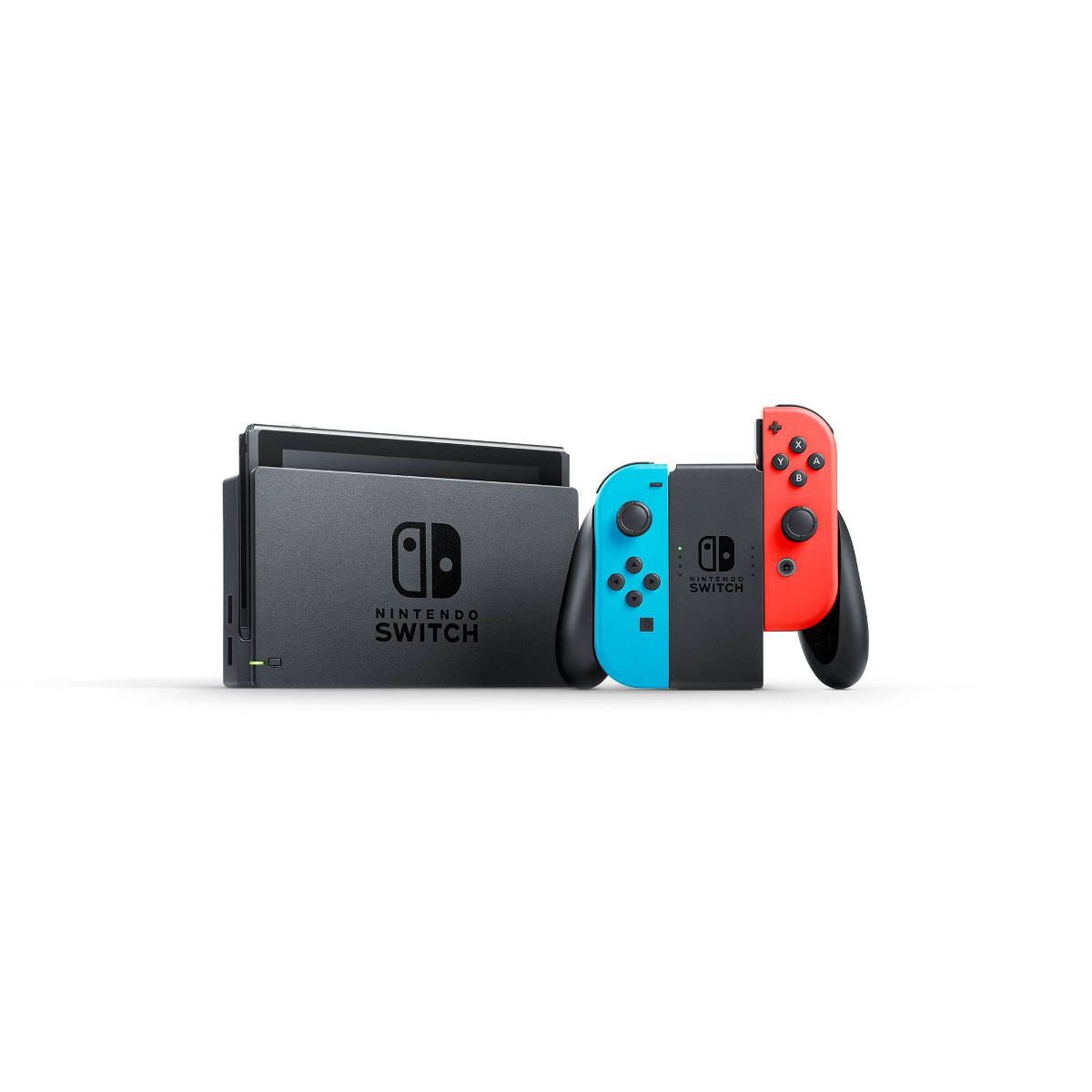 Nintendo Switch with Neon Blue and Neon Red Joy-Con