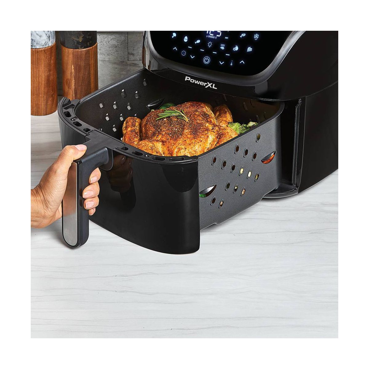 PowerXL Vortex Pro Air Fryer 8qt - Black: 1700W, Nonstick, Dishwasher-Safe, Automatic Shut-Off