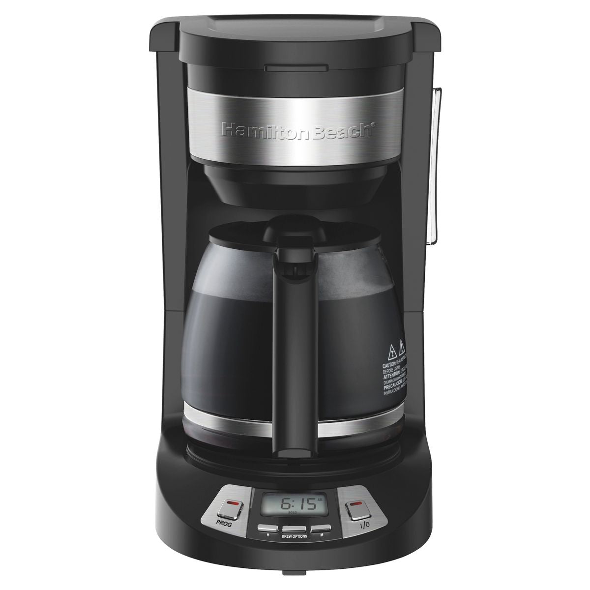 Hamilton Beach 12 Cup Programmable Coffee Maker - Black - 46290: Drip Coffee Machine, Nonstick Hot Plate, Brew Pause