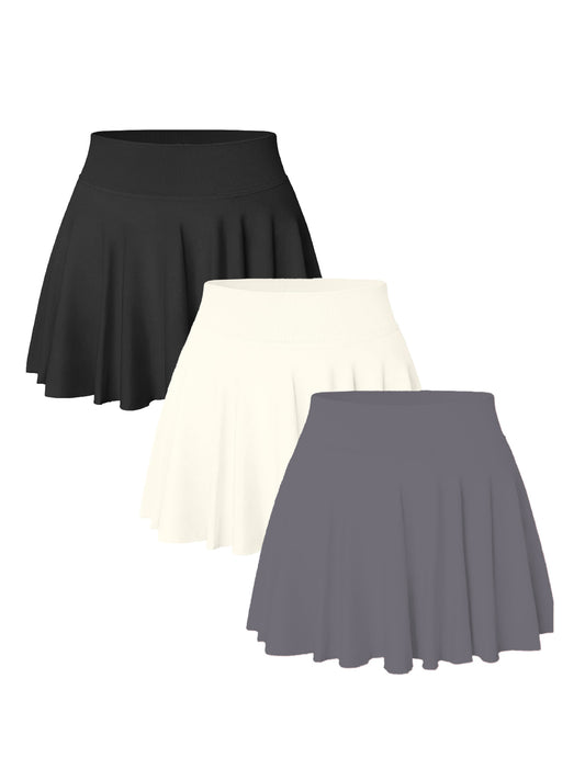 Falda corta de tenis sin costuras para mujer (paquete de 3)