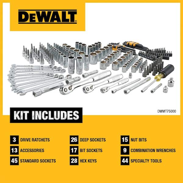 1/4 in., 3/8 in., and 1/2 in. Drive Polished Chrome Mechanics Tool Set (200-Piece)