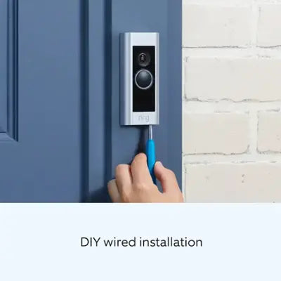 Ring - Wired Doorbell Plus Smart Wi-Fi Video Doorbell - Satin Nickel