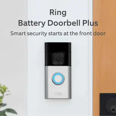 Ring - Battery Doorbell Plus Smart Wifi Video Doorbell – Battery Operated with Head-to-Toe View - Satin Nickel