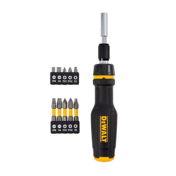 Max Fit Telescoping Ratcheting Multi-Bit Combination Screwdriver Set (10-Piece