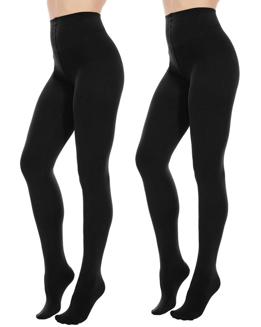 Paquete de 2 medias negras opacas de 80d para mujer