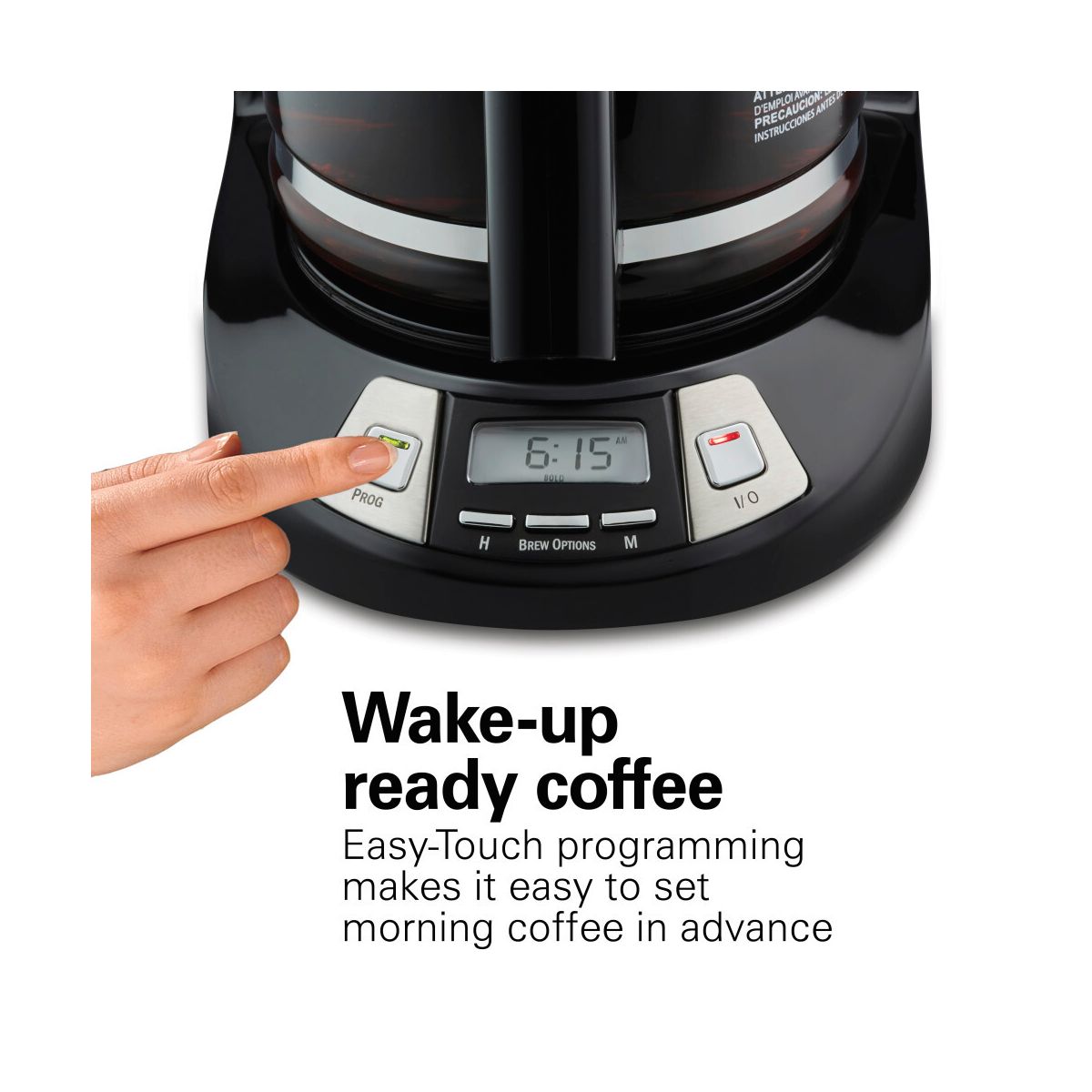 Hamilton Beach 12 Cup Programmable Coffee Maker - Black - 46290: Drip Coffee Machine, Nonstick Hot Plate, Brew Pause