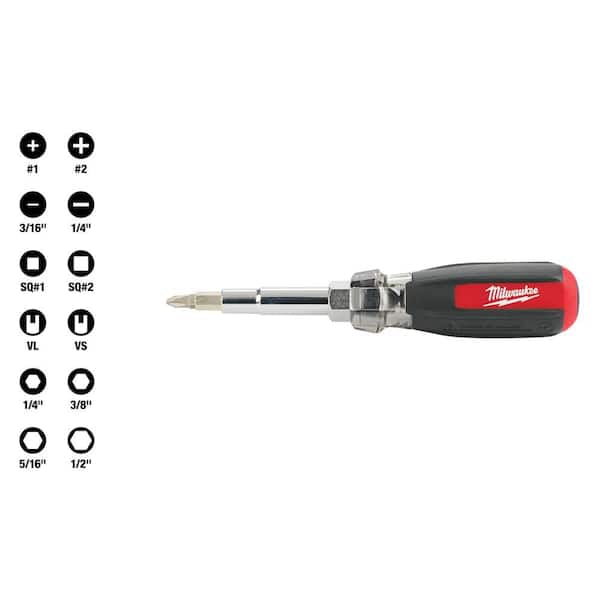 13-in-1 Multi-Tip Cushion Grip Screwdriver With Schrader Bit