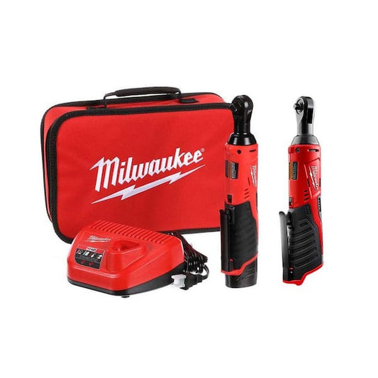 M12 FUEL 12V Lithium-Ion Brushless High Speed 3/8 in. Cordless Ratchet Kit w/(2) Batteries, Charger, Bag& 3/8 in Ratchet
