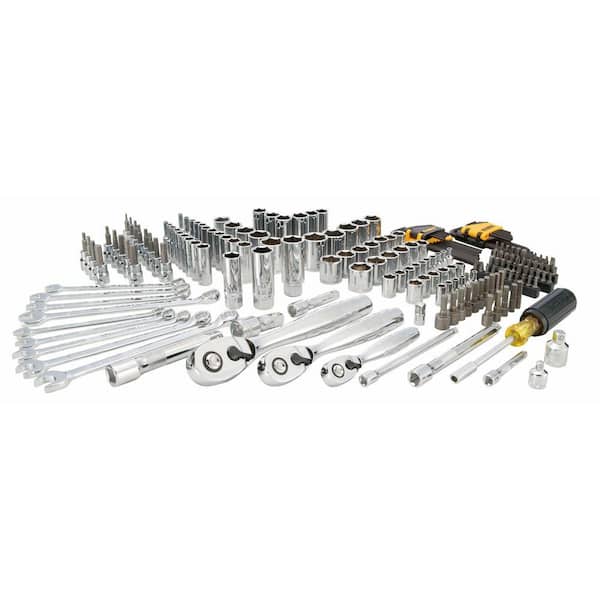 1/4 in., 3/8 in., and 1/2 in. Drive Polished Chrome Mechanics Tool Set (200-Piece)
