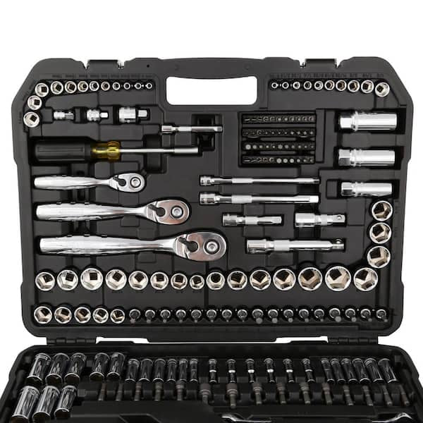 1/4 in., 3/8 in., and 1/2 in. Drive Polished Chrome Mechanics Tool Set (200-Piece)