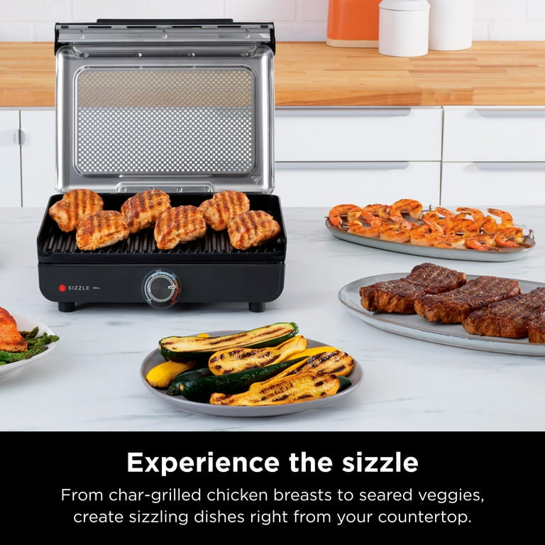 Parrilla de interior Ninja Sizzle con placa antiadherente, GR100 