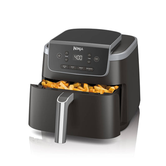 Freidora de aire Ninja Pro 4 en 1 - AF141: 5 cuartos, 1750 W, piezas aptas para lavavajillas, gris, metal y plástico 