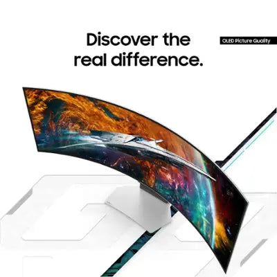 Samsung - Monitor curvo inteligente para juegos Odyssey OLED G9 (G95SC) de 49" DQHD, 240 Hz, 0,03 ms, compatible con G-Sync - Plateado